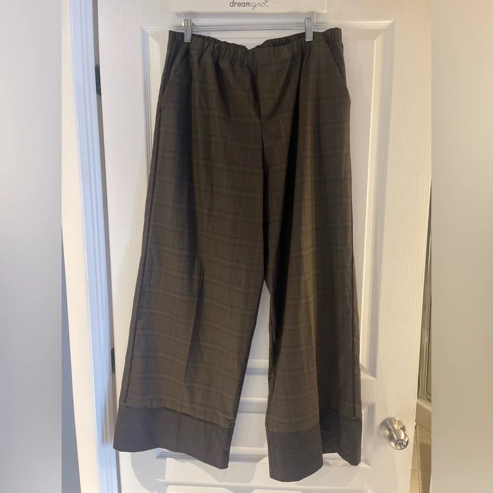 Zara Wide Leg Plaid Pants in Dark Brown - Picture 5 of 5